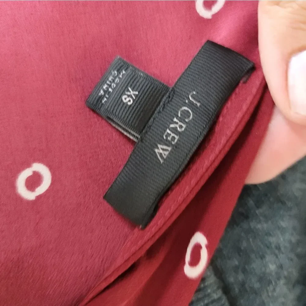 J crew red 100% silk wrap blouse